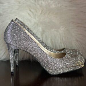 Fioni Night Multicolored Silver/Gold Shimmer 4" Platform Size 13 New